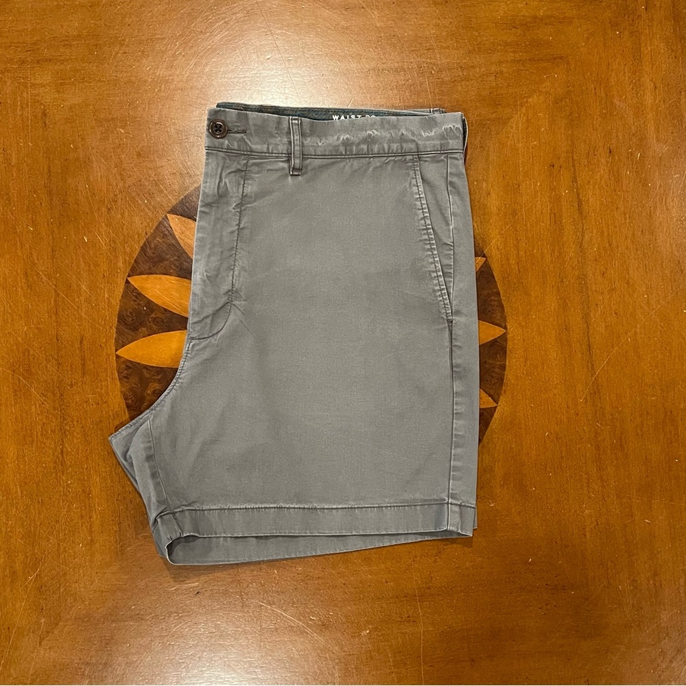 J.Crew Men’s 5” Stretch Cotton Flat Front Chino Shorts Gray 36 Cotton Preppy - Picture 2 of 16